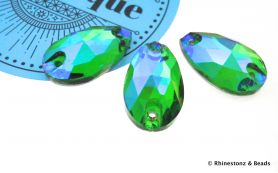 Arabesque Sew-On Teardrop Art 3230 Fern Green AB 18mm